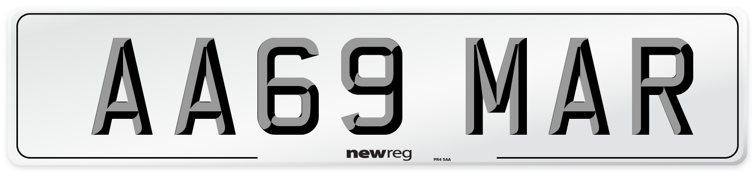 AA69 MAR Number Plate from New Reg